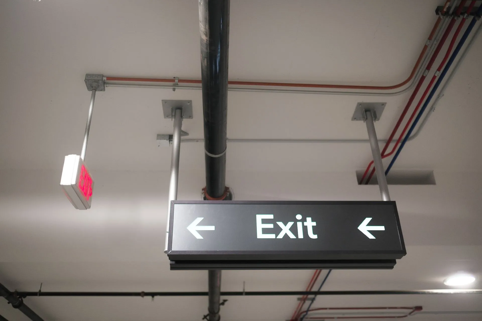 emergency exit sign installed