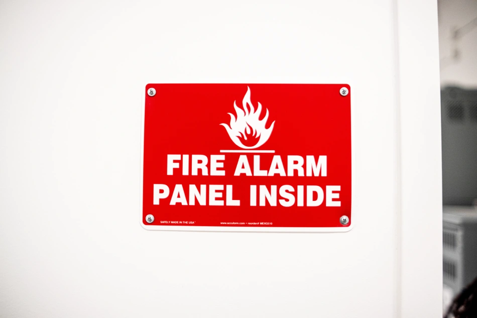 fire alarm panel sign