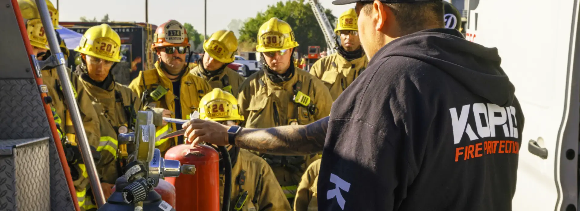 fire fighters following NFPA 1900