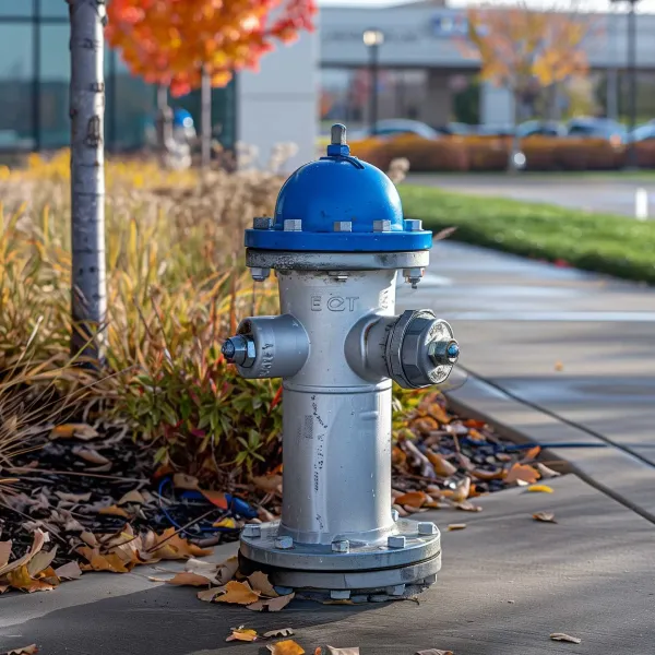 Blue fire hydrant