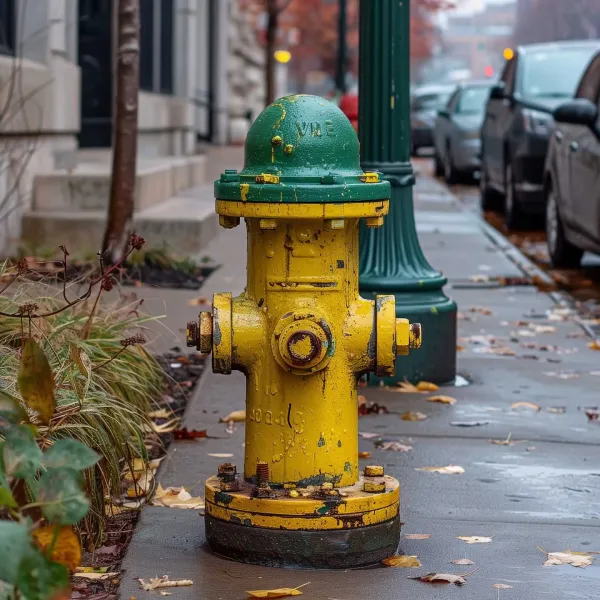 Green fire hydrant