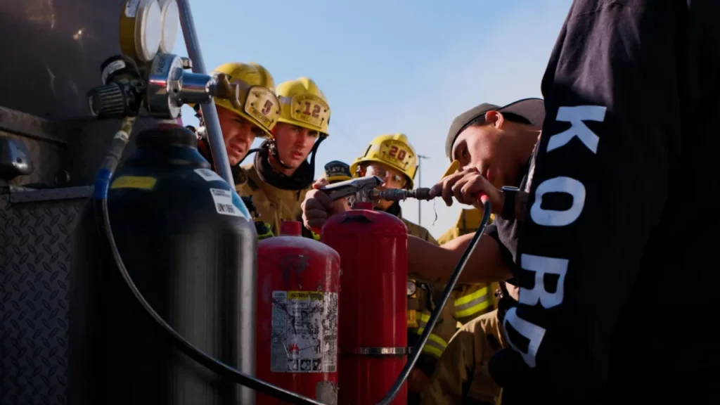 Long Beach Fire Fighter Extinguisher Training