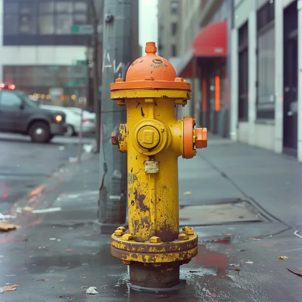 Orange fire hydrant