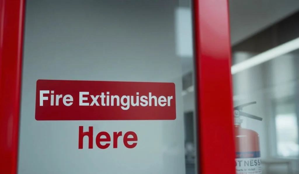 fire extinguisher cabinet sign