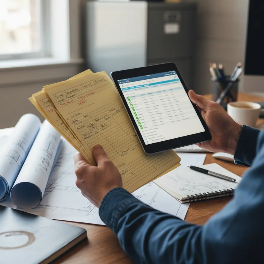 Technician performing a Title 19 fire system inspection
