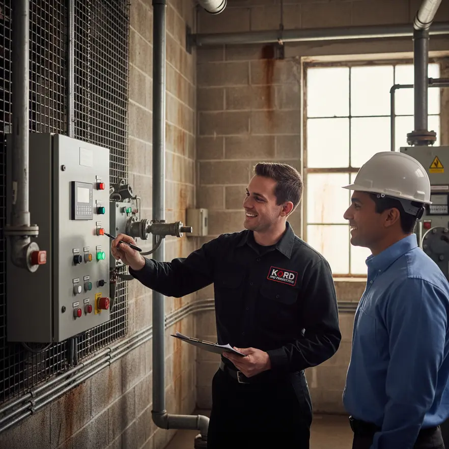 Modern control panel monitoring an existing Halon 1301 system