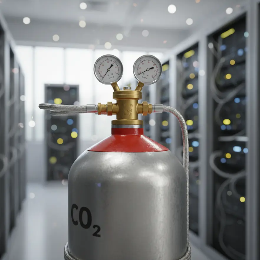 CO2 fire suppression activation in emergencies