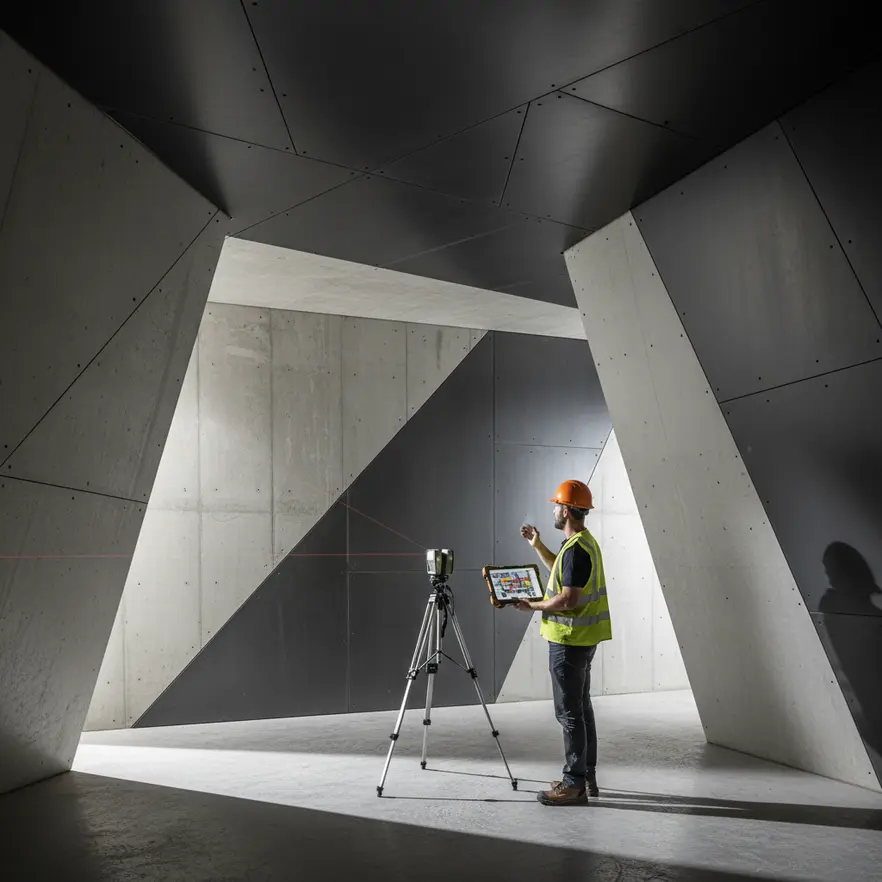 3D model of fire sprinkler coverage in angled room