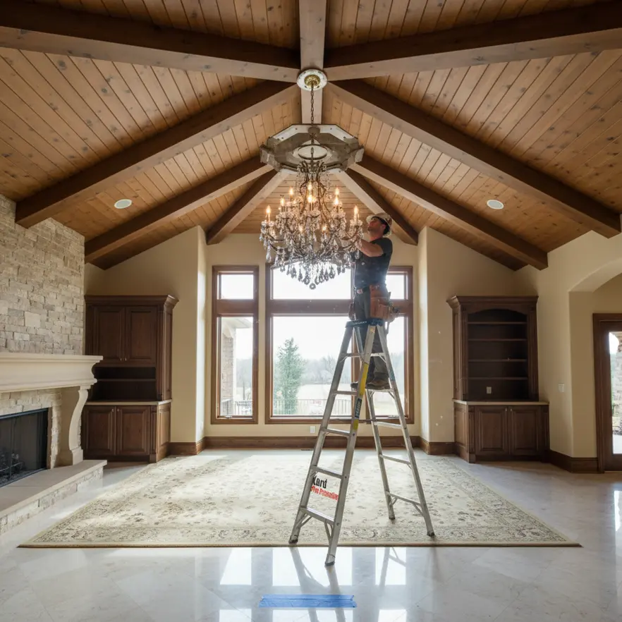 Sprinkler on sloped ceiling in Santa Monica home