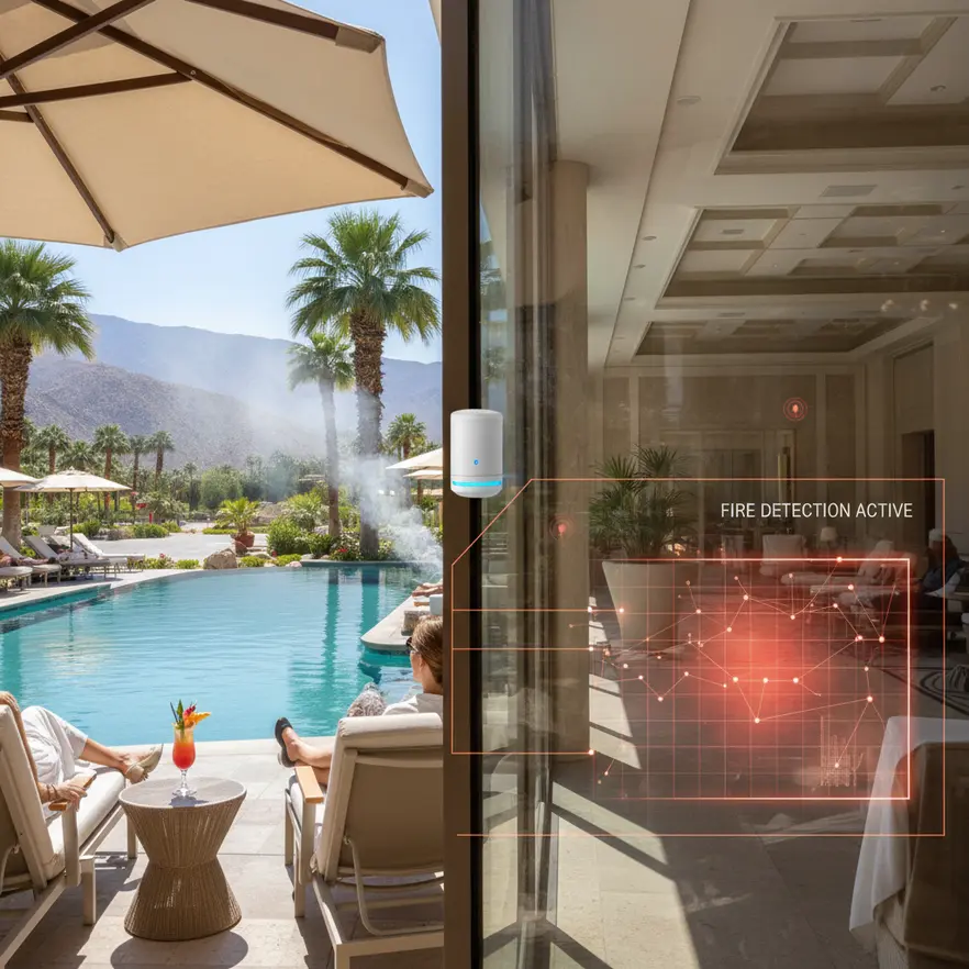 fire detection configuration Palm Springs hospitality properties
