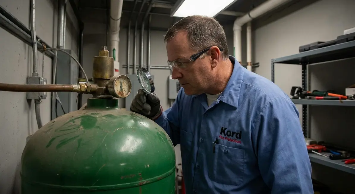 Legacy halon cylinders in an equipment room