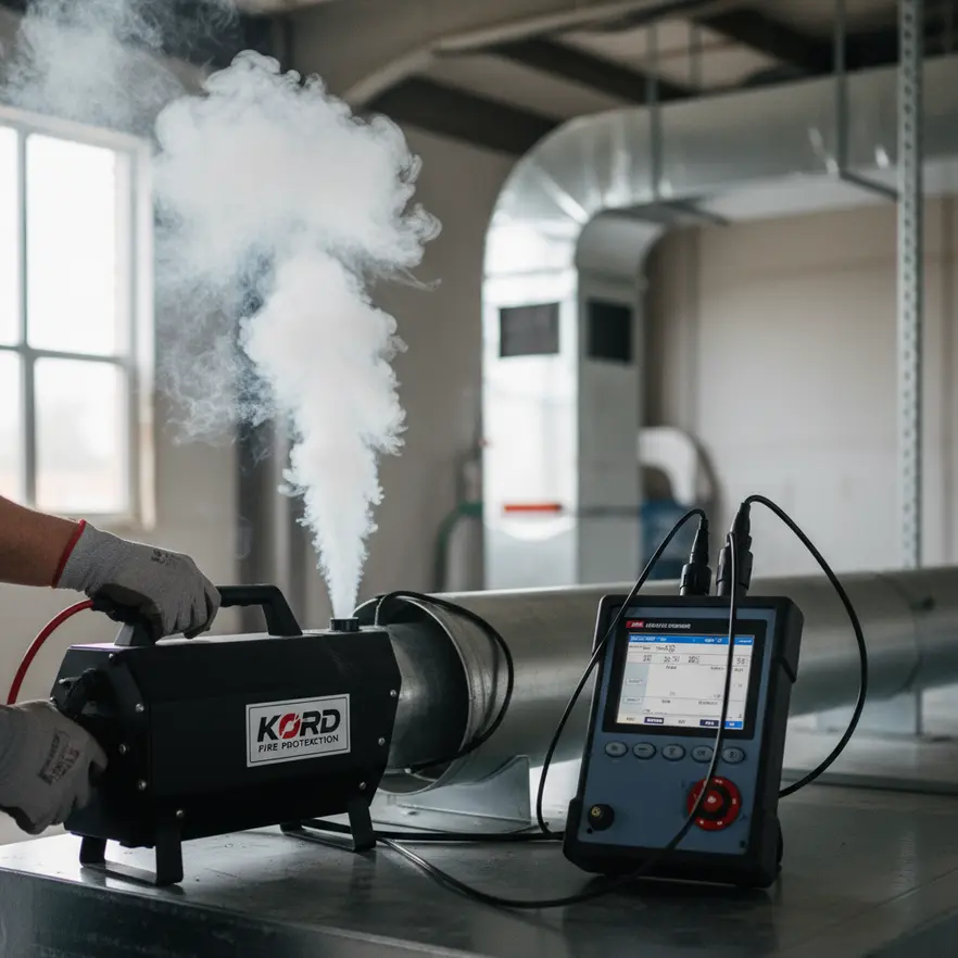 Diagram of building smoke evacuation airflow paths