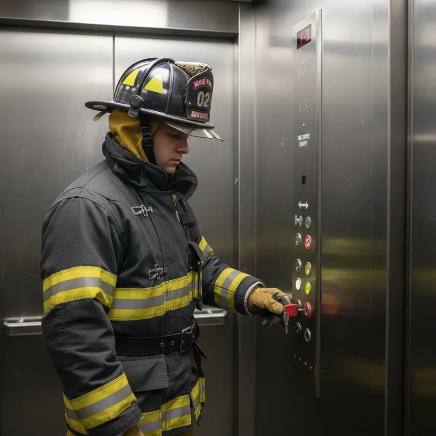 Diagram of elevator recall and emergency operation