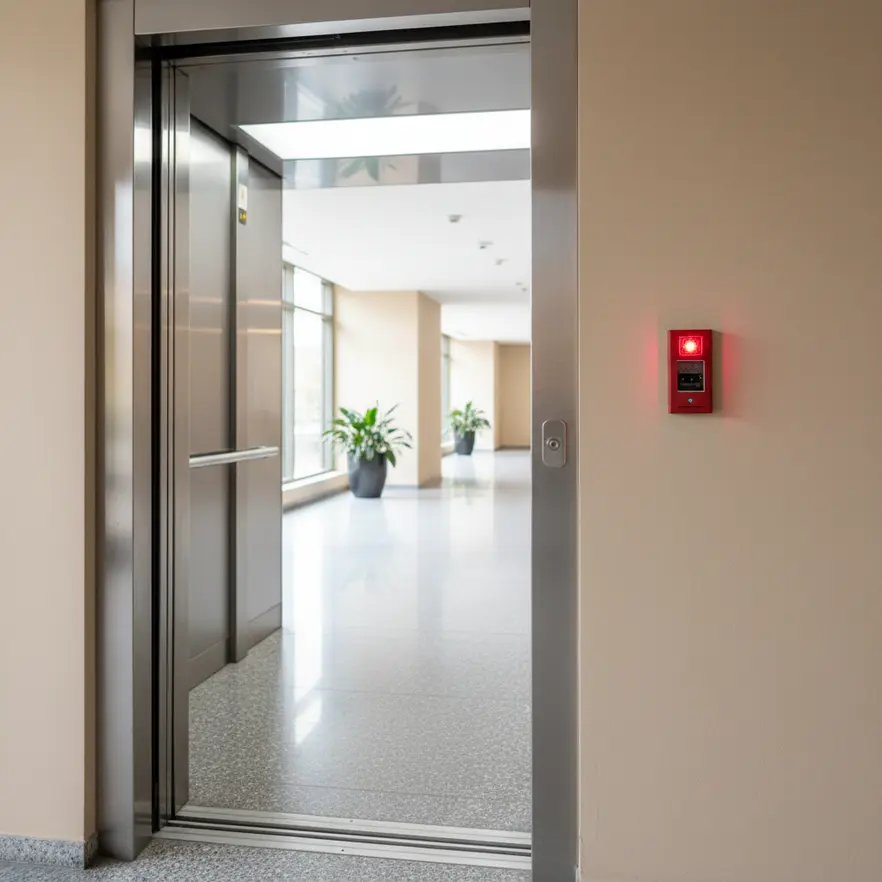 Technician performing Reg 4 elevator Phase I testing