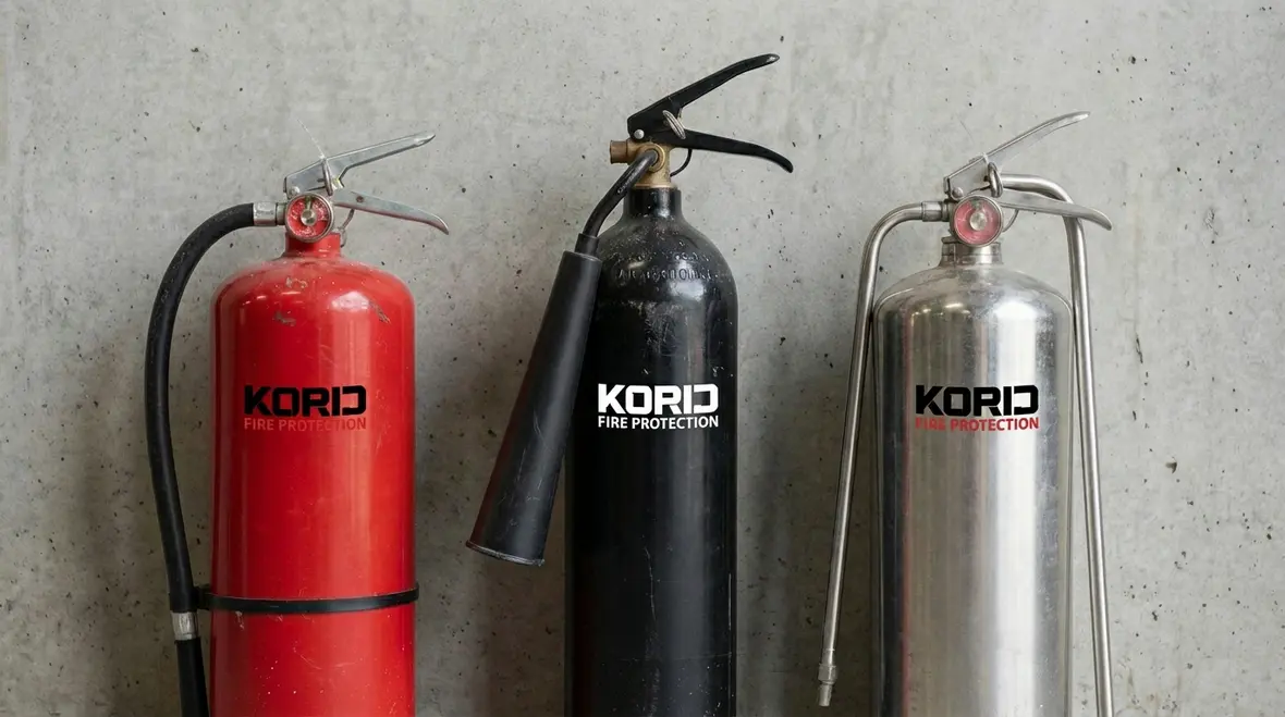 Technician preparing to safely dispose of an expired fire extinguisher