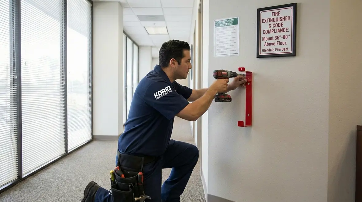 Glendale team reviewing fire extinguisher options for different industries