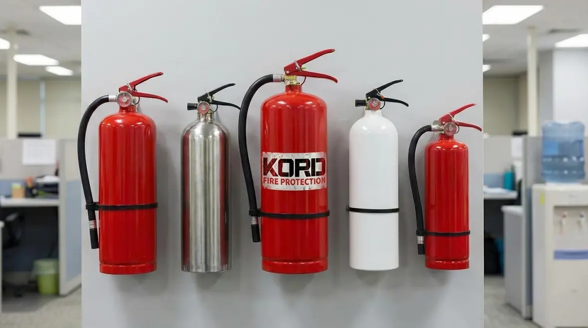 Technician reviewing fire hazards in a Glendale commercial space