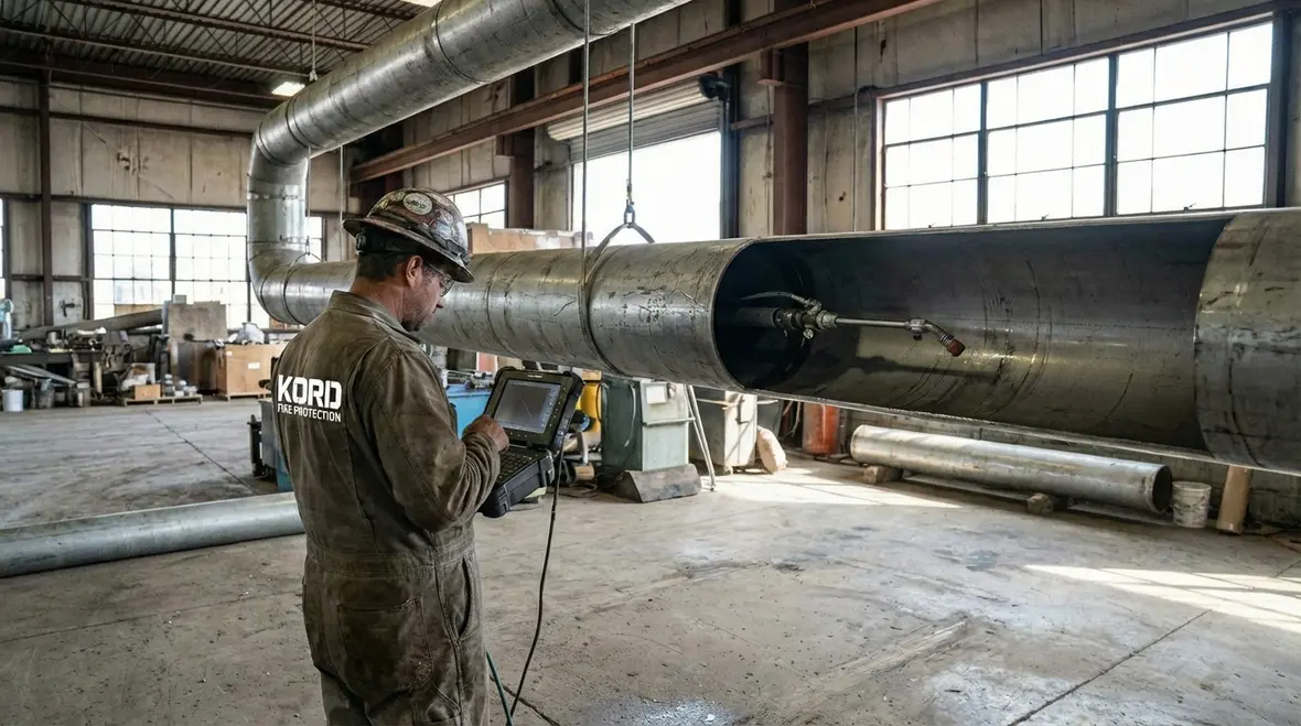 Facility manager reviewing fire sprinkler corrosion prevention plan