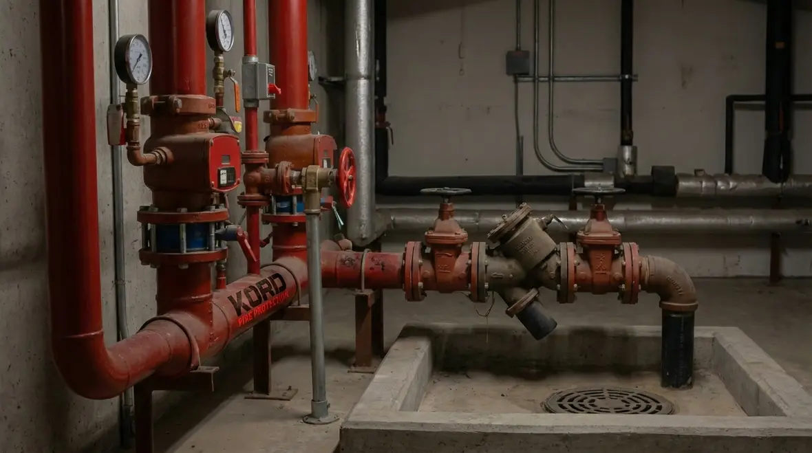 Fire sprinkler components during flushing