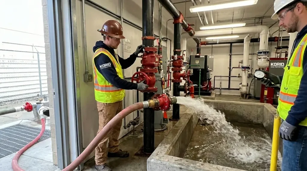 fire sprinkler system flushing procedure