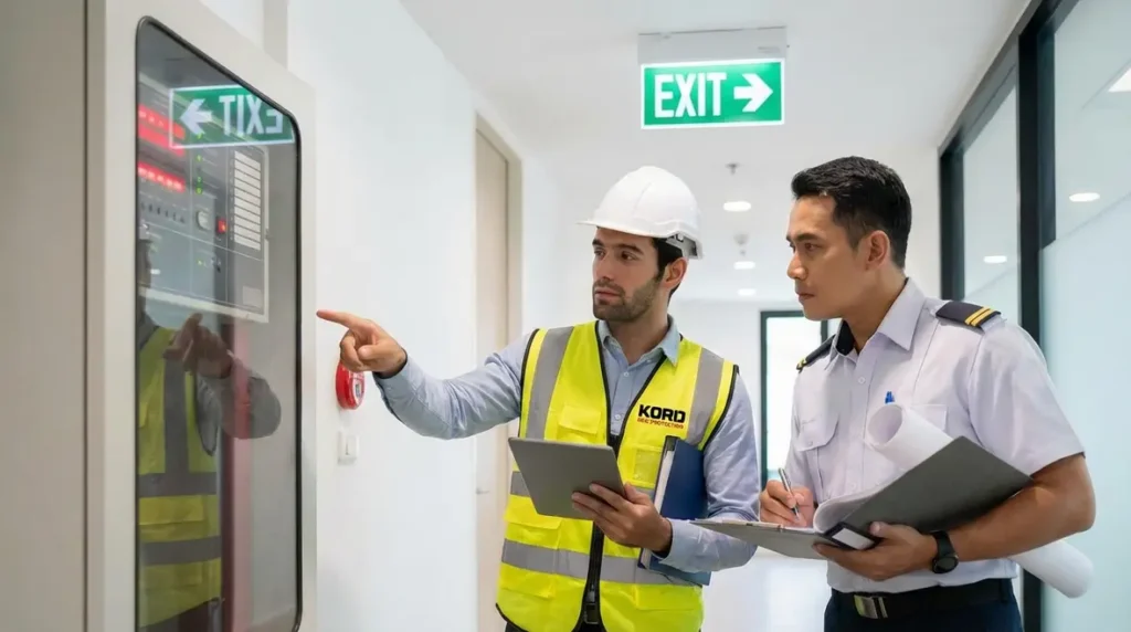 fire alarm inspection scene