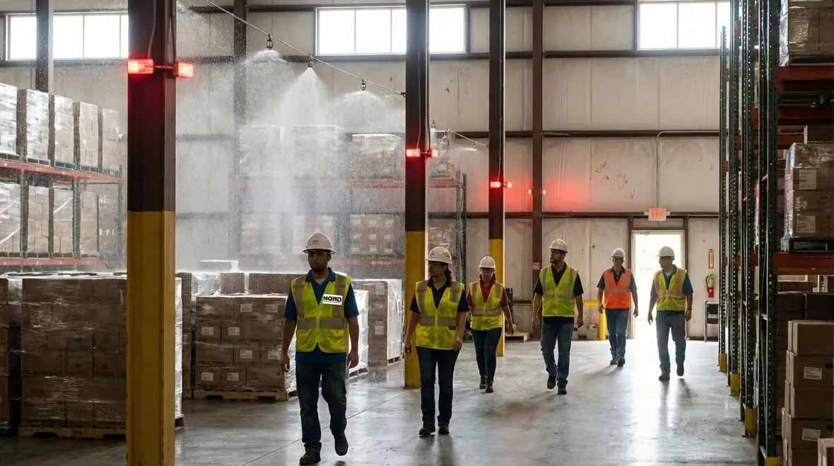 Control room with smart fire monitoring and AI driven sensors