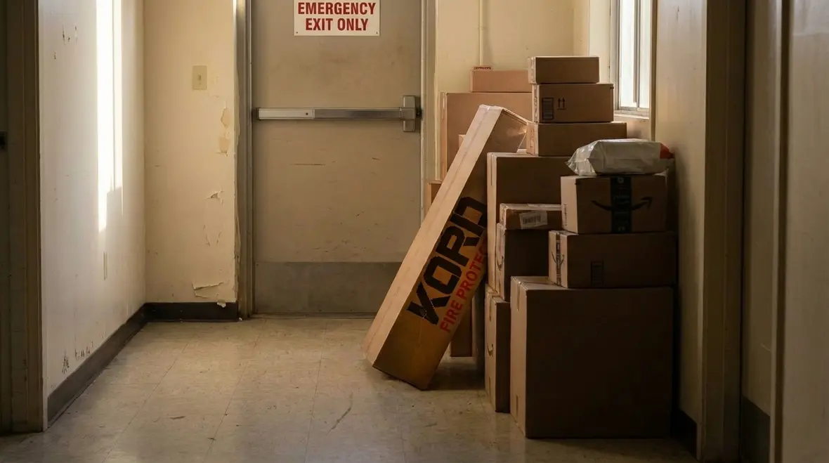 Fire protection technician reviewing Southern California fire codes