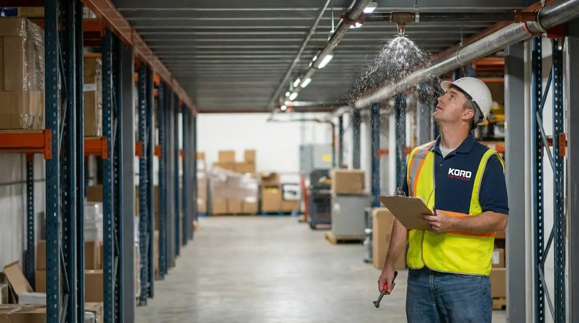 High rise commercial building in California with fire protection systems