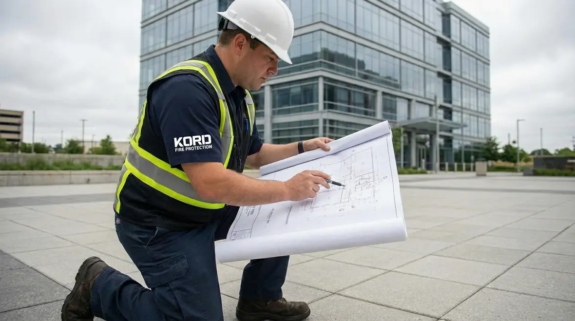 Fire protection systems in a California commercial building