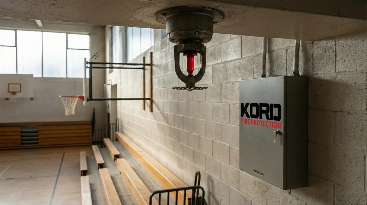 University campus with safe fire exits and protected facilities