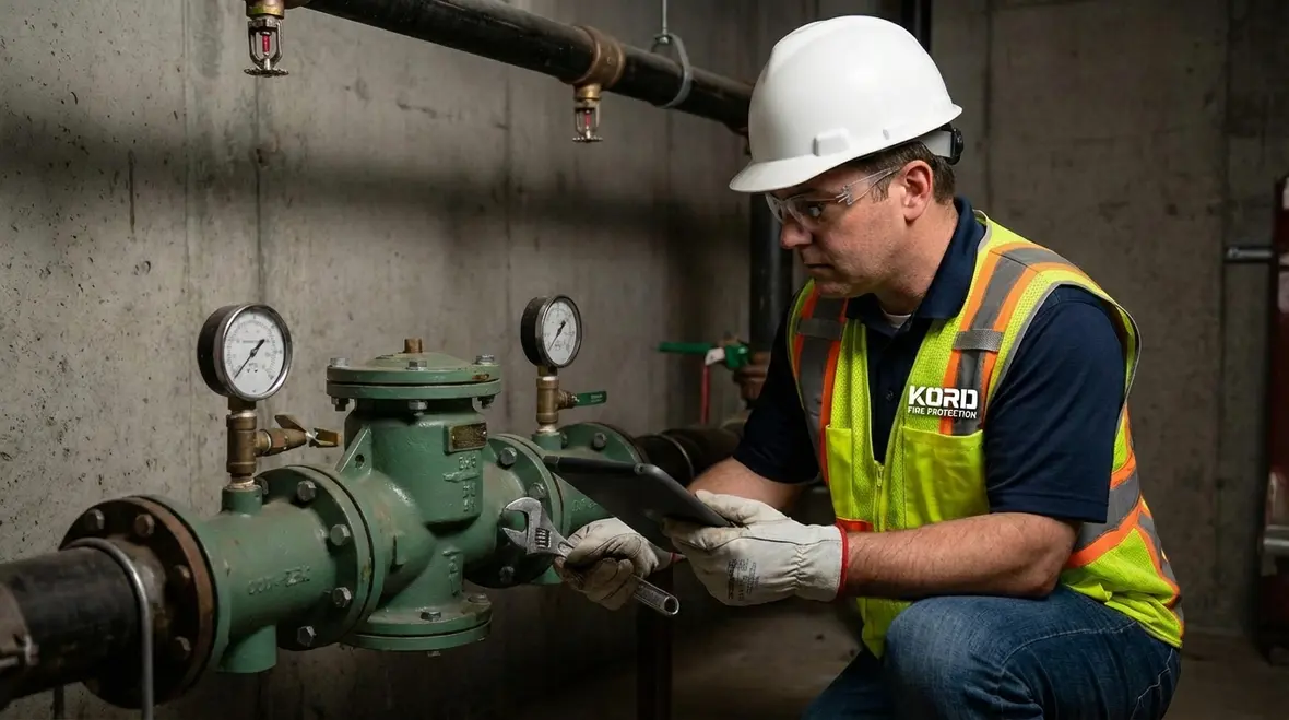 Diagram of commercial fire sprinkler system components