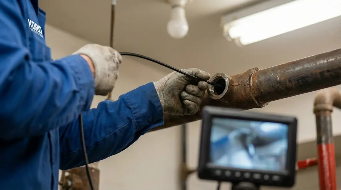 Fire sprinkler valves and gauges checked during a five year inspection