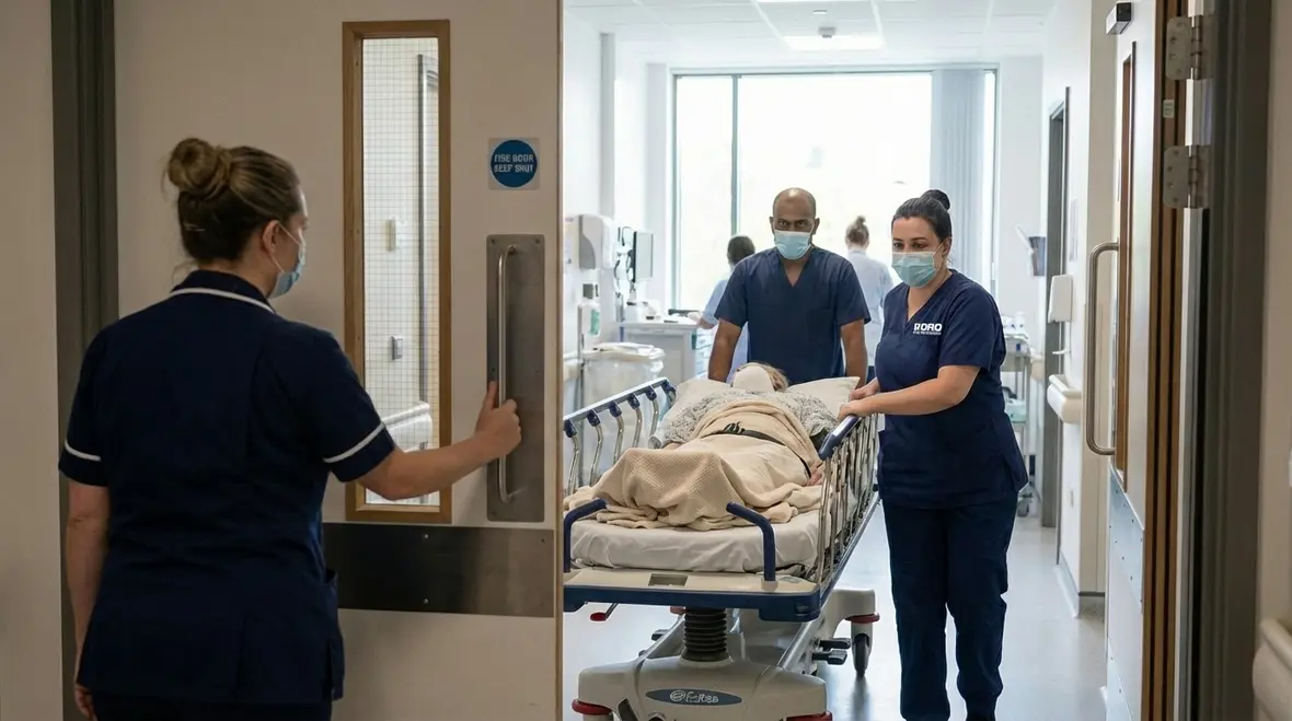 Core hospital fire protection systems working together