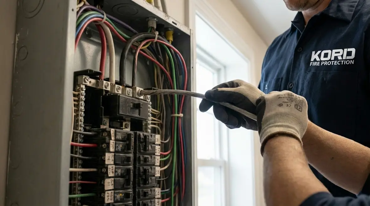 Kord Electric crew installing commercial electrical systems