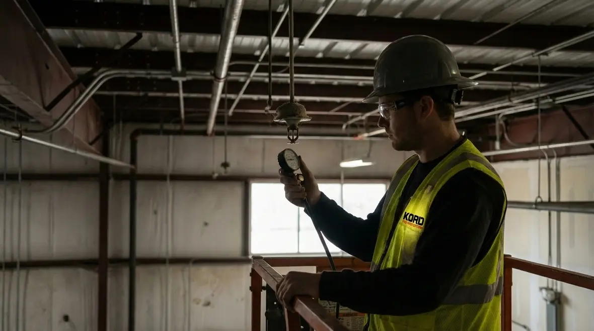 Fire sprinkler system inspection in California building