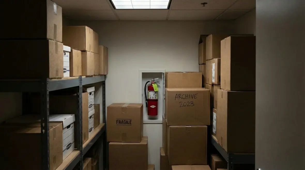 Facility manager reviewing a fire extinguisher inspection checklist