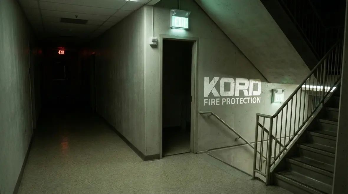 Emergency lighting corridor with battery backup and generator circuits