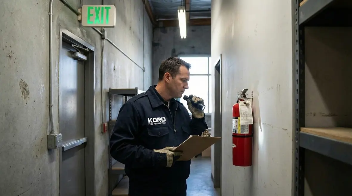 Commercial property preparing for Burbank fire inspection