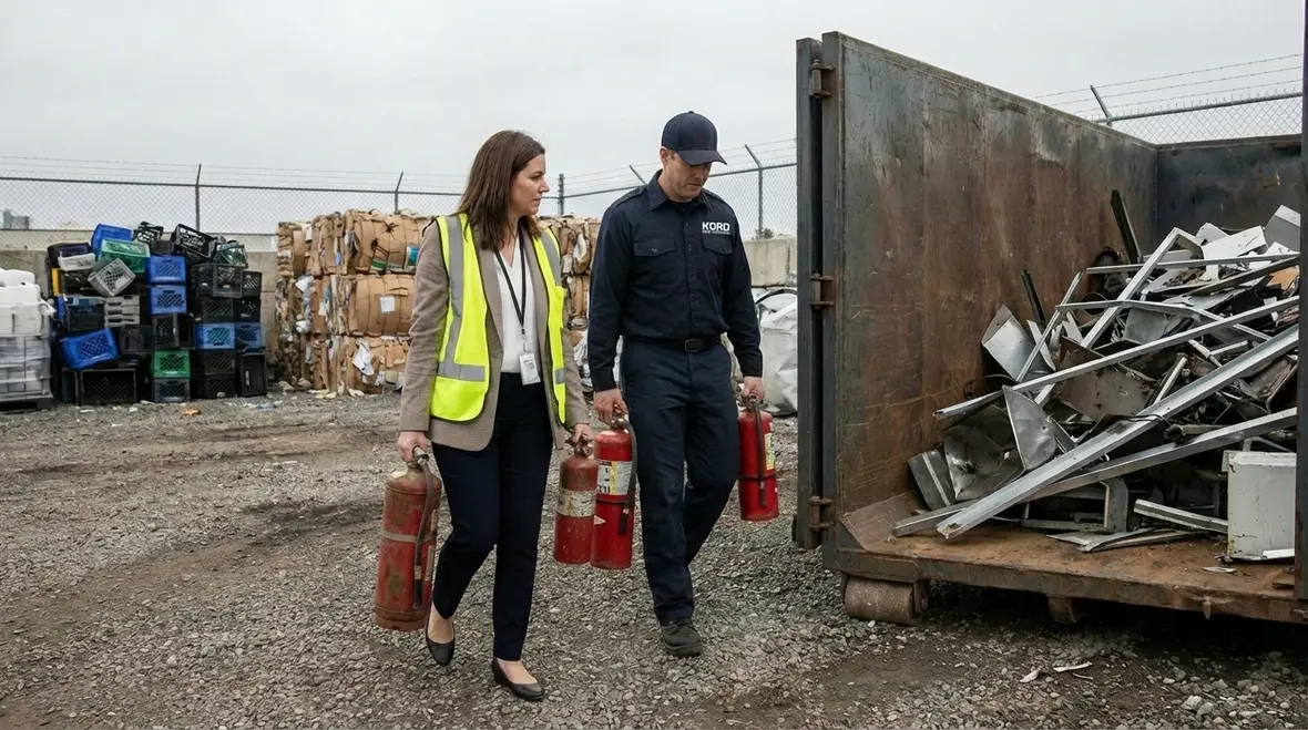 Business comparing fire extinguisher disposal and recycling options