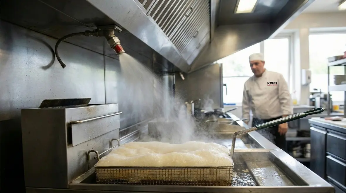 Dry chemical fire suppression system protecting industrial equipment