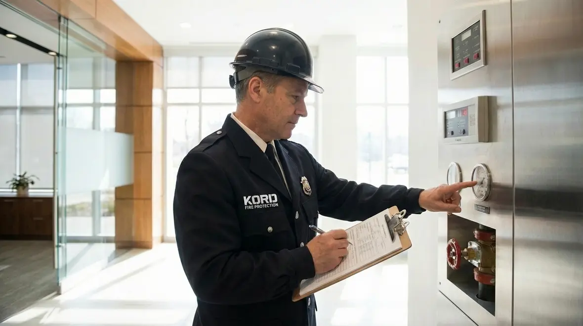 Chula Vista fire inspector reviewing commercial property