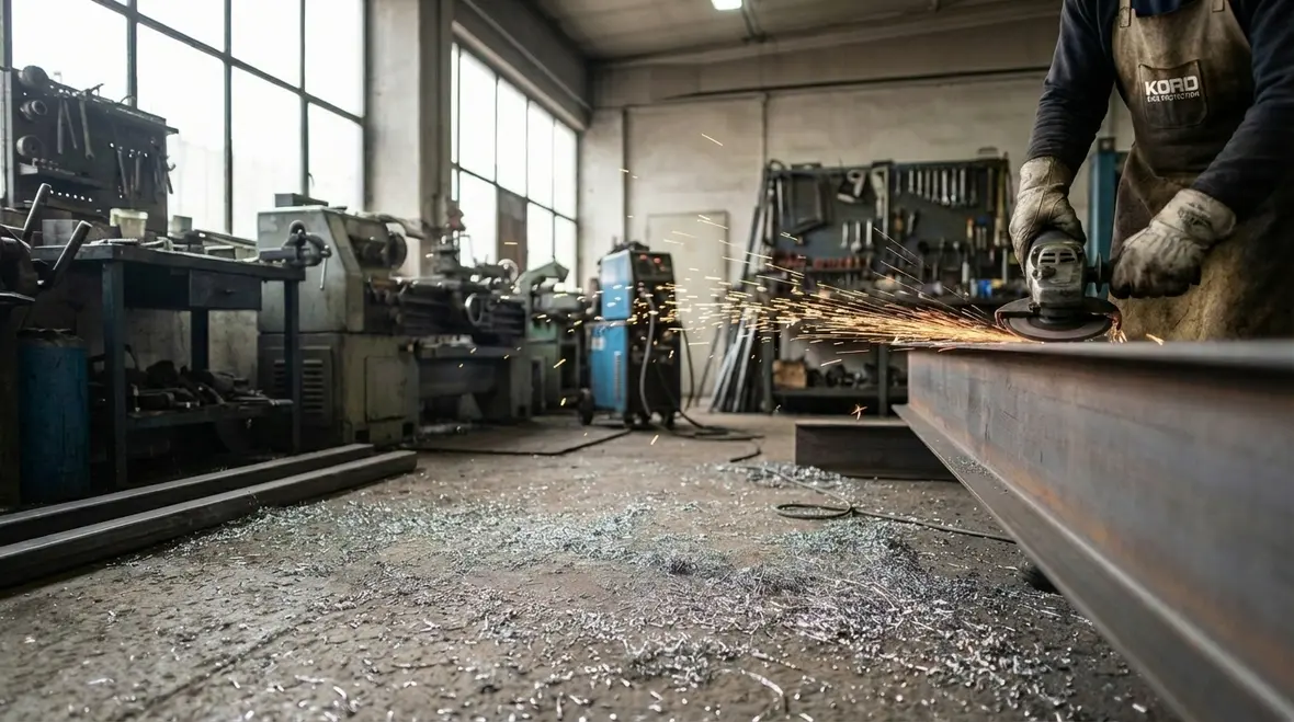 Class D dry powder extinguisher being used on burning metal