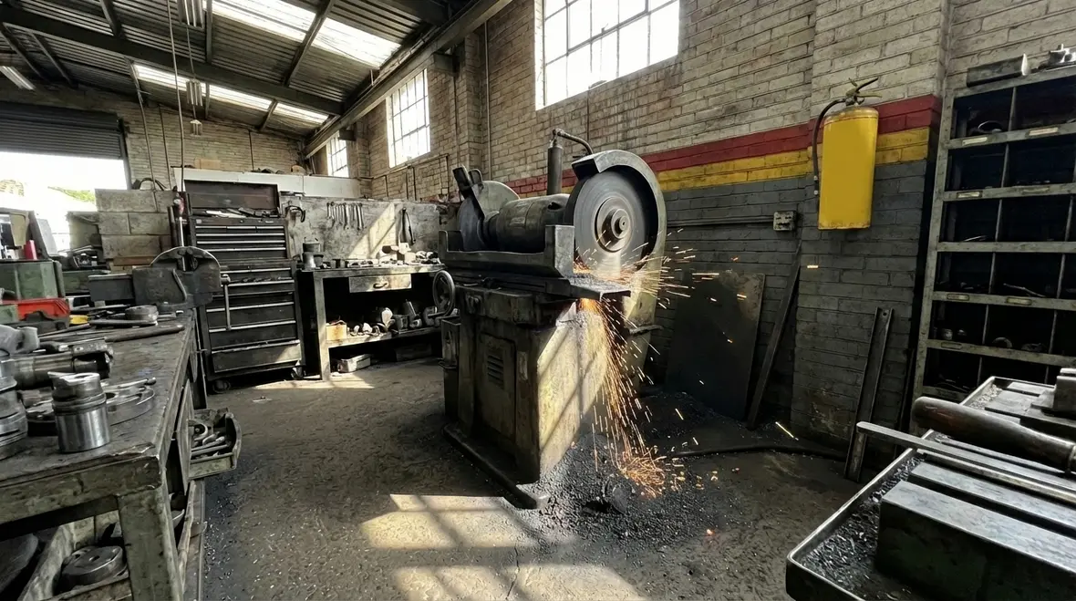Different types of Class D extinguishers arranged for shop and lab use