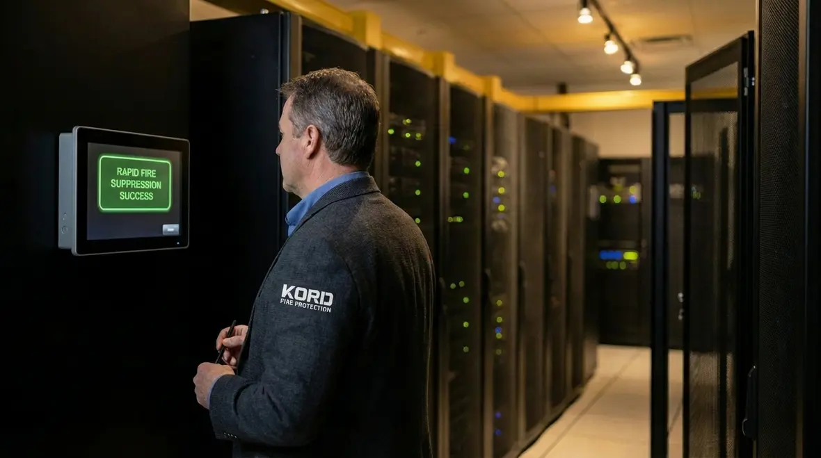 Los Angeles data center with sustainable clean agent fire suppression