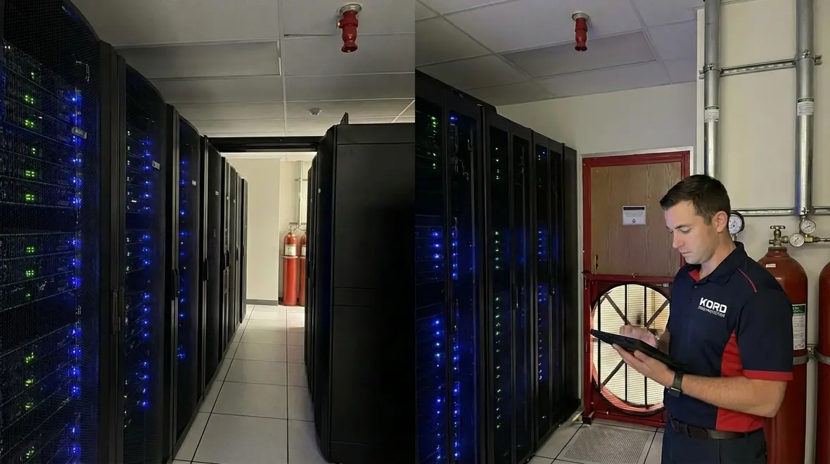 Clean agent suppression system protecting a critical room