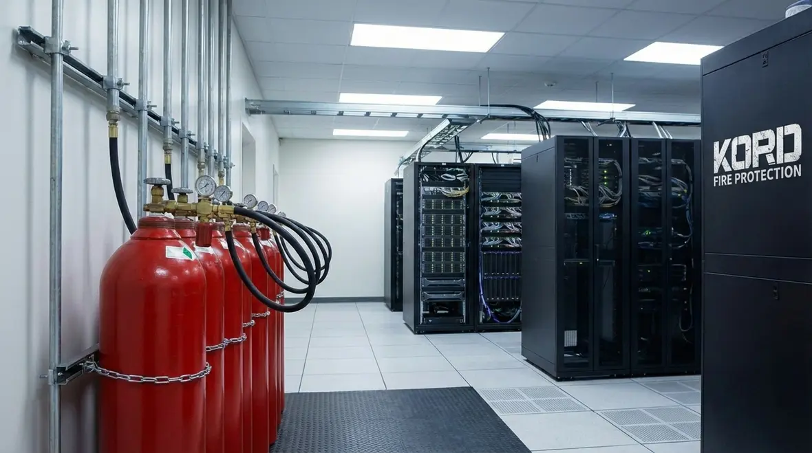 CO2 fire suppression control panel and interlocks