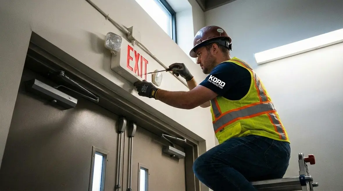 Comparison of combo exit sign emergency light and separate fixtures