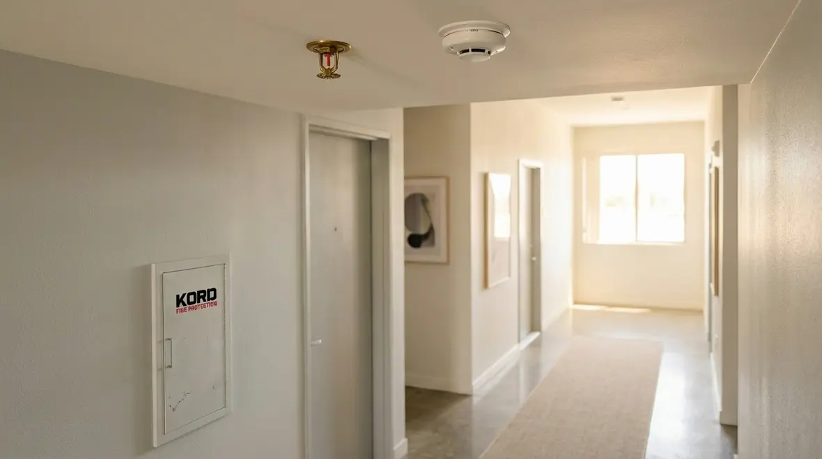 Fire safety systems in a Los Angeles apartment building