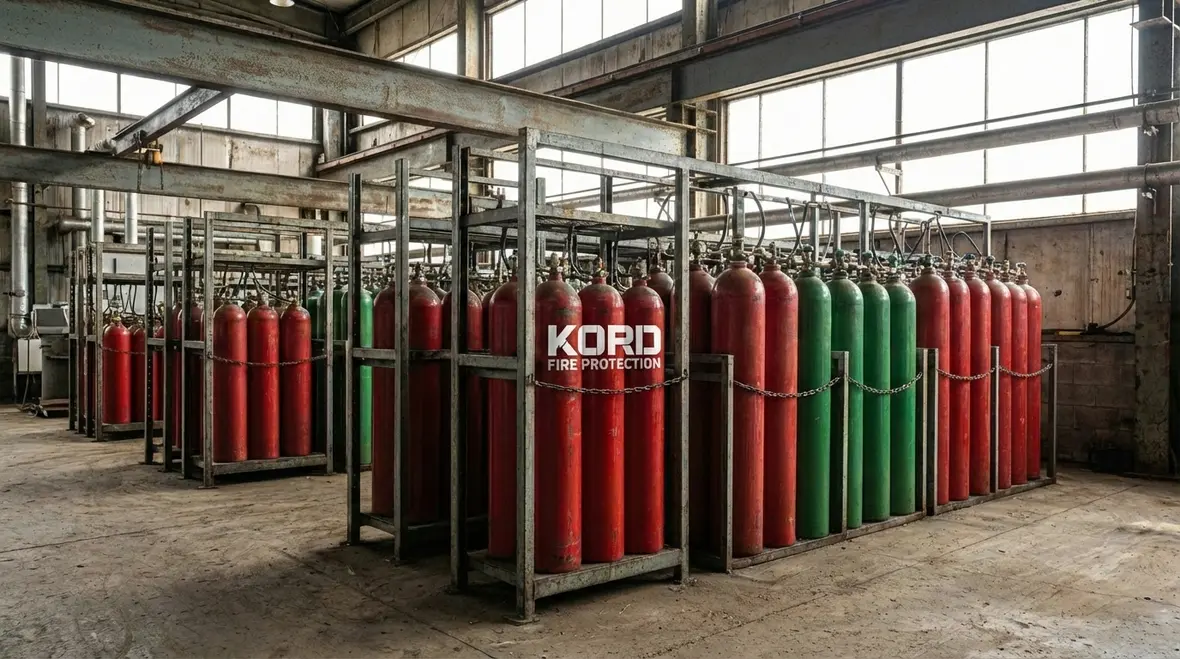 Combined industrial sprinkler and chemical suppression installation