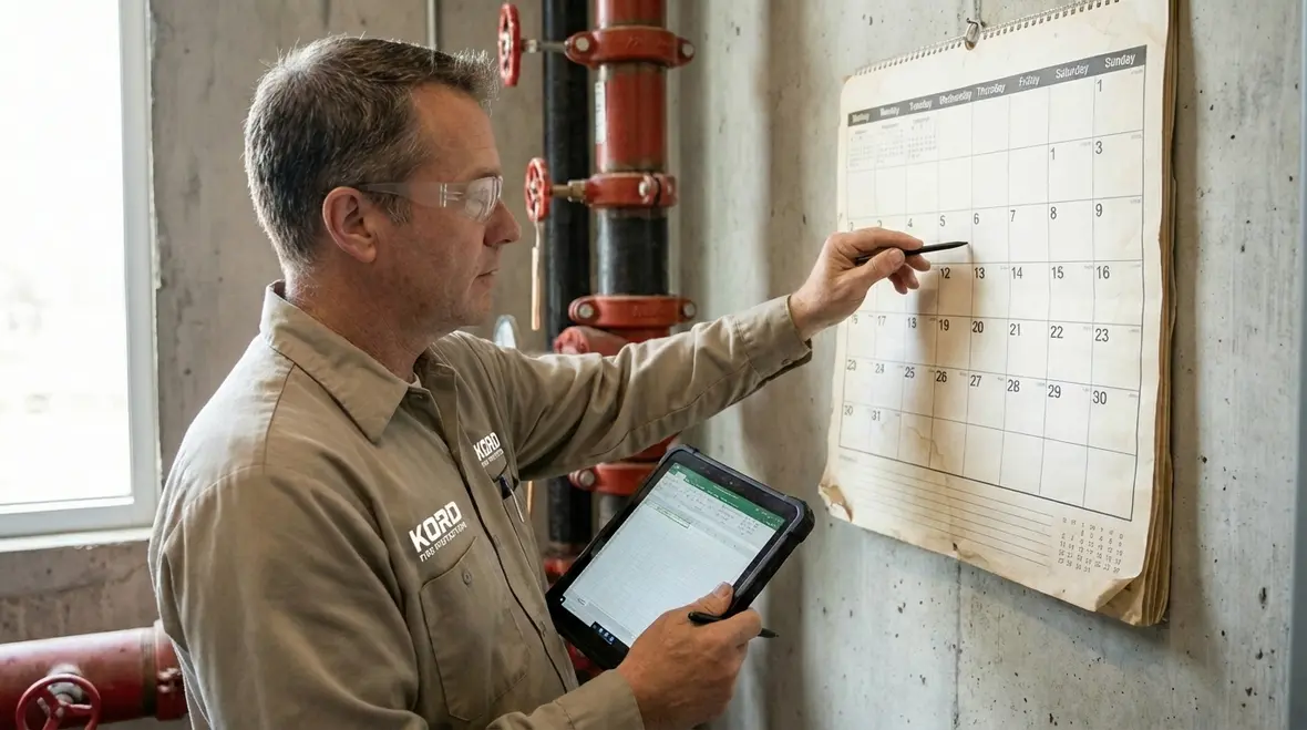 Fire sprinkler and alarm components inspected during ITM